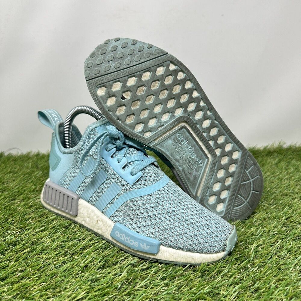 Adidas NMD_R1 Youth Blue Hazy Sky Athletic Sneaker Shoes Size 4Y H01918